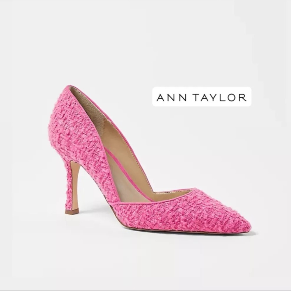Ann Taylor Azra Pink Tweed Women's Heels Pumps